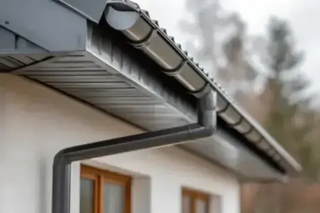 Pose de gouttières en zinc par un couvreur à Hostens